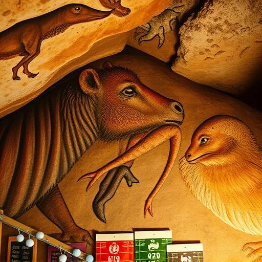 Image de détails de peintures représentant des animaux dans les grottes de Lascaux