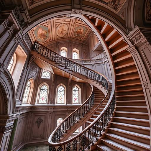Image de l'escalier à double révolution du Château de Chambord