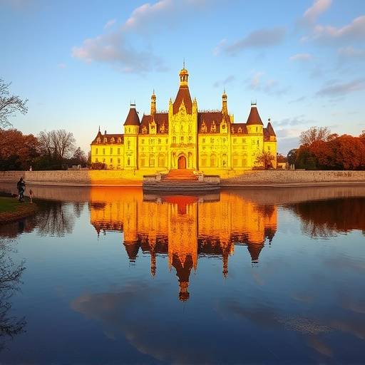 Image du Château de Chambord reflété dans l'eau