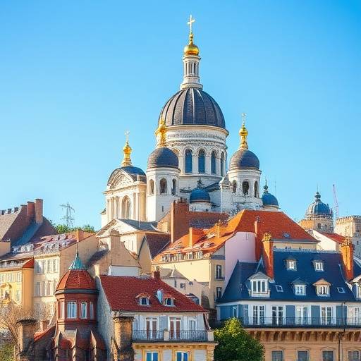 Image du Sacré-Cœur de Montmartre sous un ciel bleu