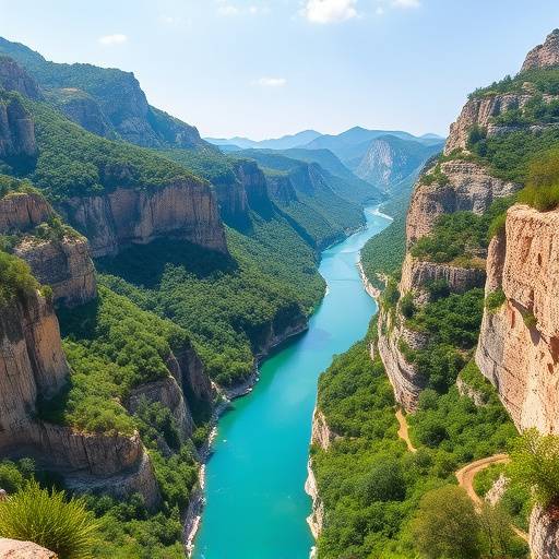 Vue panoramique des Gorges du Verdon avec une rivière turquoise en contrebas